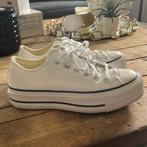 Converse White Platform Sneakers